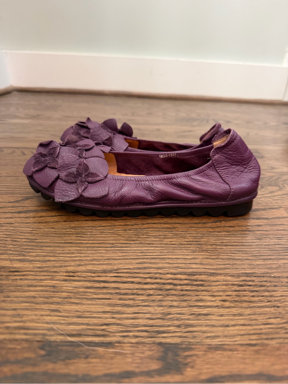 L’Artiste Smile Mary Jane Flats Purple Leather Floral Shoes US 6.5 - 7 EU 37 - Picture 7 of 10